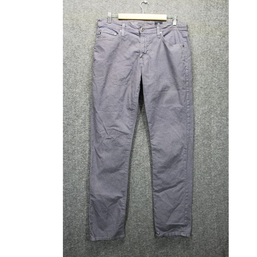 AG The Everett Slim Straight Houndstooth Jeans Purple 33x31.5